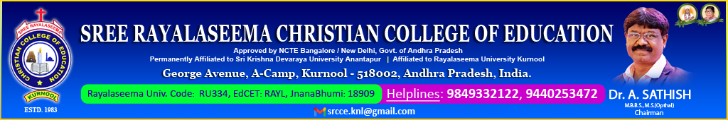 SREE RAYALASEEMA CHRISTIAN COLLEGE OF EDUCATION